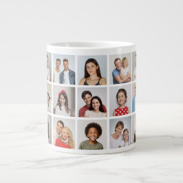 Caneca De Café Grande Create Your Own 21 Photo Collage 