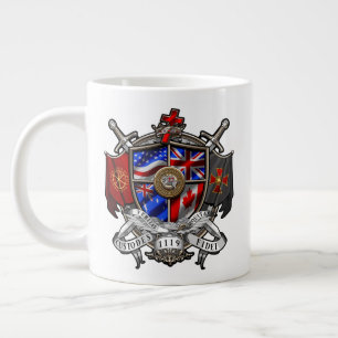 Caneca De Café Grande Crest Internacional dos Templários Jumbo 20oz 2