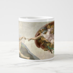 Caneca De Café Grande Criação de Adão por Michelangelo