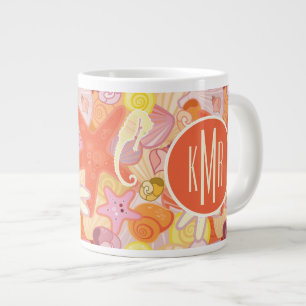 Caneca De Café Grande Criaturas do Mar Pastel Monograma