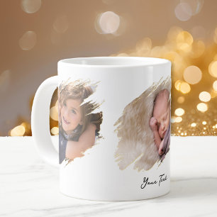 Caneca De Café Grande Crie fotos personalizadas e texto de tamanho grand