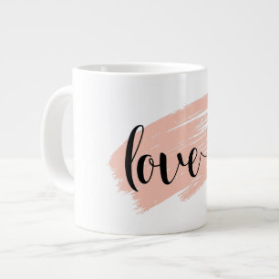 Caneca De Café Grande Crie o seu próprio Dia de os namorados preto rosa