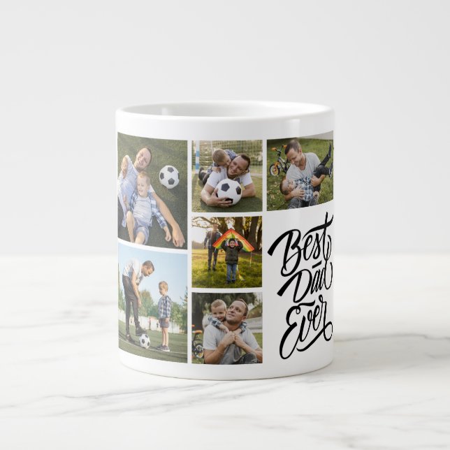 Caneca De Café Grande Crie seu próprio 6 Pai de colagem de fotos (Frente)
