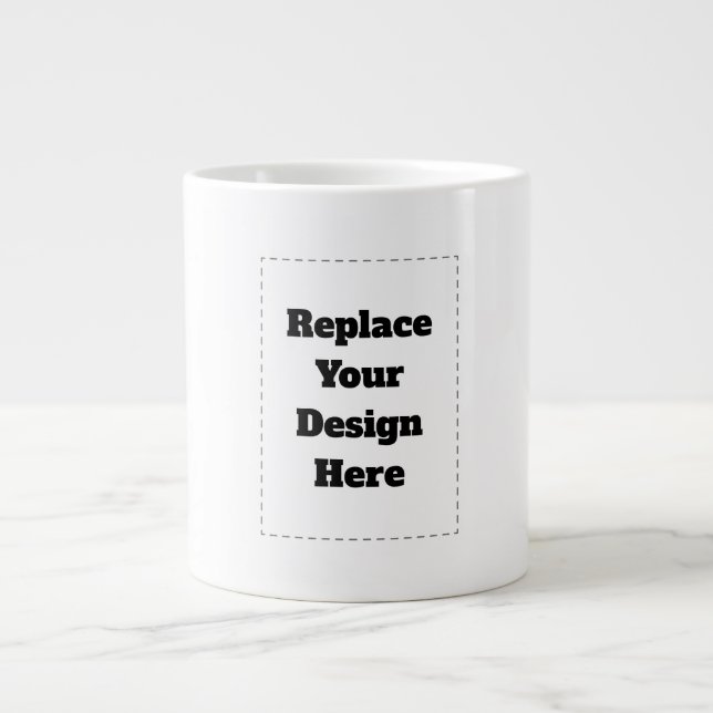 Caneca De Café Grande Crie seu próprio branco (Frente)