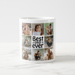 Caneca De Café Grande Crie Seu Próprio Colagem de 8 Fotos Melhor Pai de 