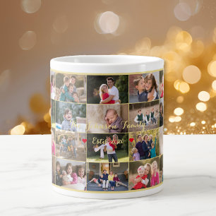 Caneca De Café Grande Crie Seu Próprio Colagem de Fotos Personalizado de