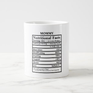 Caneca De Café Grande Crie seu próprio Dia de as mães de fatos nutricion