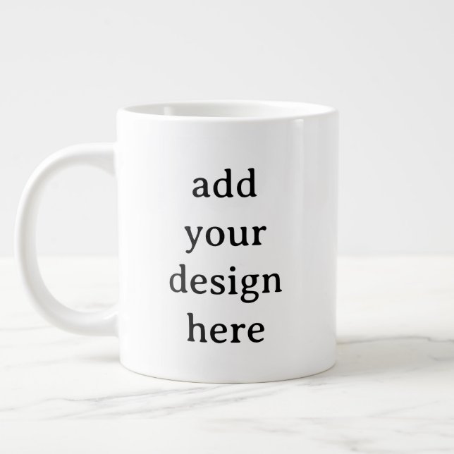 Caneca De Café Grande Crie Seu Próprio Jumbo Simples Personalizado (Esquerda)