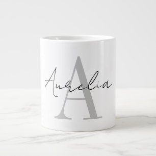 Caneca De Café Grande Crie Seu Próprio Monograma Personalizado e Nome em