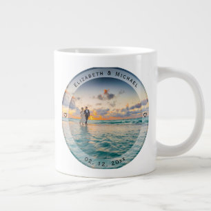 Caneca De Café Grande Crie Sua Foto De Casamento De Recém-Semanas memor