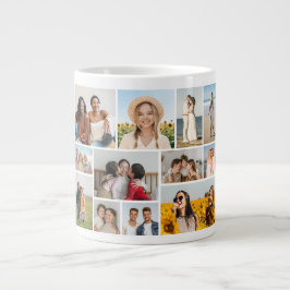 Caneca De Café Grande Crie Sua Própria Colagem de 12 Fotos