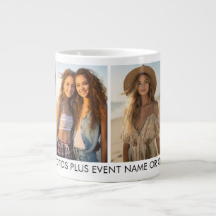 Caneca De Café Grande Crie Sua Própria Colagem de 4 Fotos - Moderno, Min