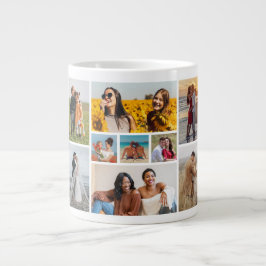 Caneca De Café Grande Crie Sua Própria Colagem de 9 Fotos