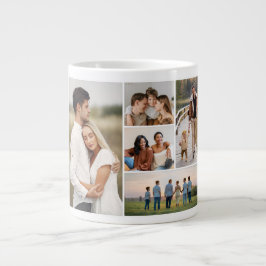 Caneca De Café Grande Crie sua própria colagem de fotos