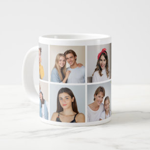 Caneca De Café Grande Crie sua própria colagem de fotos