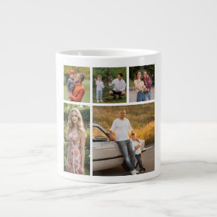 Caneca De Café Grande Crie sua própria colagem de fotos