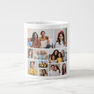 Caneca De Café Grande Crie sua própria colagem de fotos