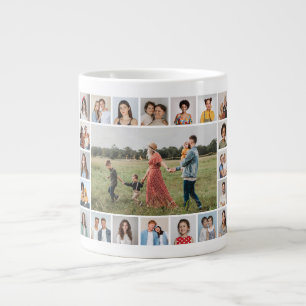 Caneca De Café Grande Crie sua própria colagem de fotos 21