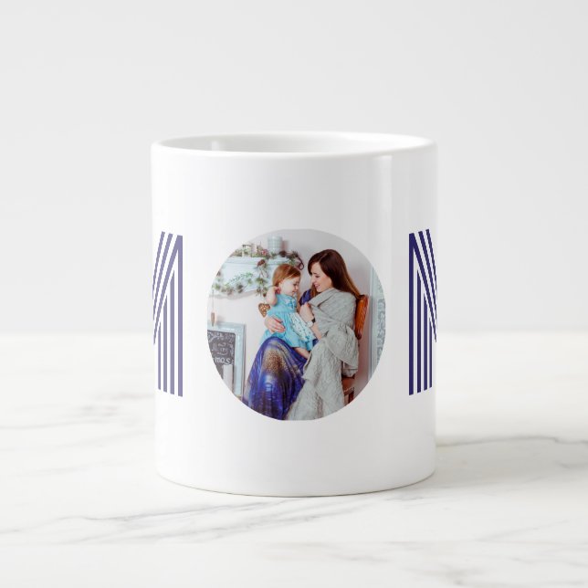 Caneca De Café Grande Crie sua própria mãe fotográfica (Frente)