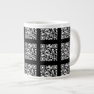 Caneca De Café Grande Crie um padrão de código QR em mosaico Cor editá