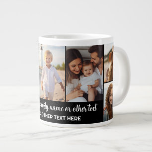 Caneca De Café Grande Crie uma Colagem de Fotos Personalizada com 7 Foto