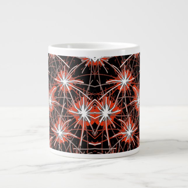 Caneca De Café Grande Crimson Fireburst Jumbo Mug (Frente)
