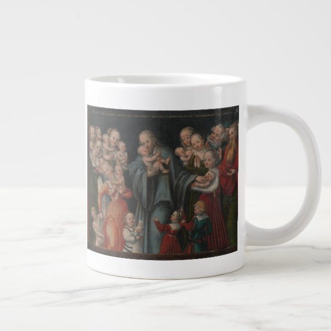 Caneca De Café Grande Cristo abençoando as crianças (Direita)