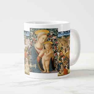 Caneca De Café Grande Cristo com a Cruz Madonna e Criança Jesus