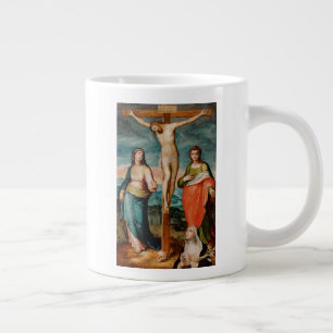 Caneca De Café Grande Cristo na cruz com santos