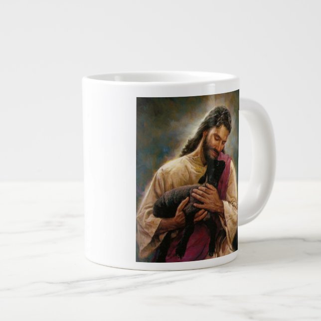 Caneca De Café Grande Cristo O Bom Pastor (Frente Esquerda)