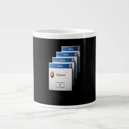 Caneca De Café Grande Critical Error — Retro Windows Warning Boxes Graph