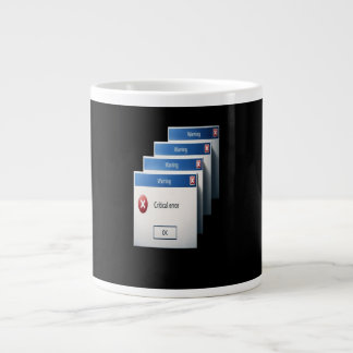 Caneca De Café Grande Critical Error — Retro Windows Warning Boxes Graph