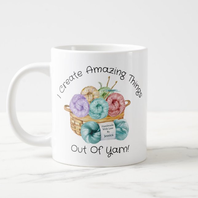 Caneca De Café Grande Crochet Personalizado Gigante Mug de Café (Esquerda)