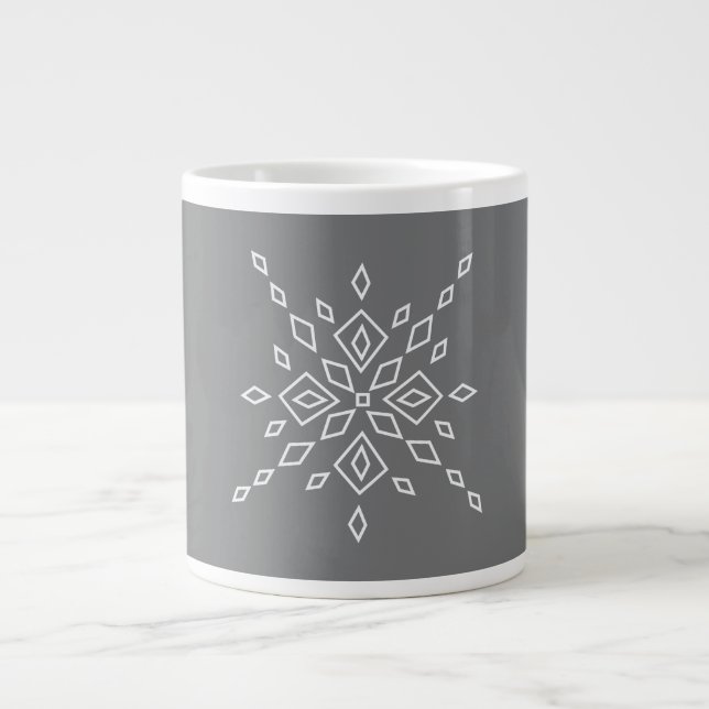 Caneca De Café Grande Crystalized Snowflake (Frente)