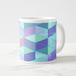 Caneca De Café Grande Cubos em Triângulos Padrão Geométrico
