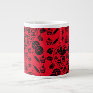 Caneca De Café Grande Cupcake Baking Folk Art