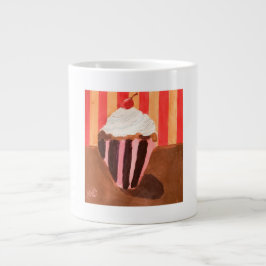 Caneca De Café Grande Cupcake com cobertura de baunilha