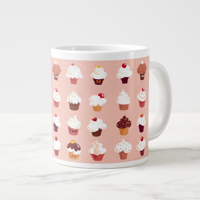 Caneca De Café Grande Cupcakes (Frente Esquerda)