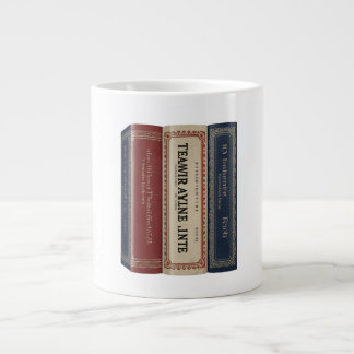 Caneca De Café Grande Custom Book Spine Art Personalized Family