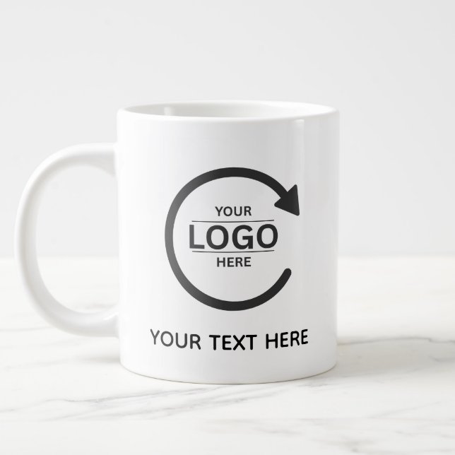 Caneca De Café Grande Custom Business Brand Logo (Esquerda)