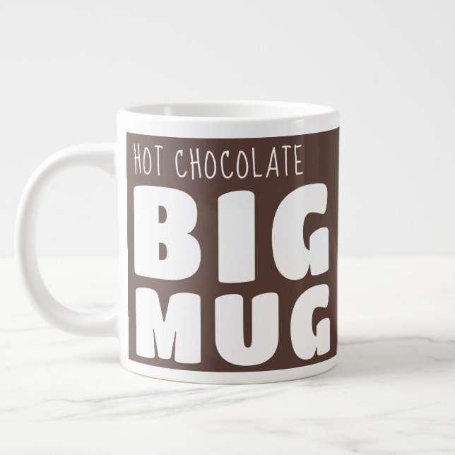 Caneca De Café Grande Custom Hot Chocolate Big Mug Brown C33 Novelty   (Esquerda)