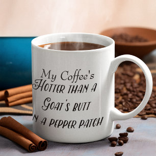 Caneca De Café Grande Custom・Hot Funny Pepper Patch Dizendo