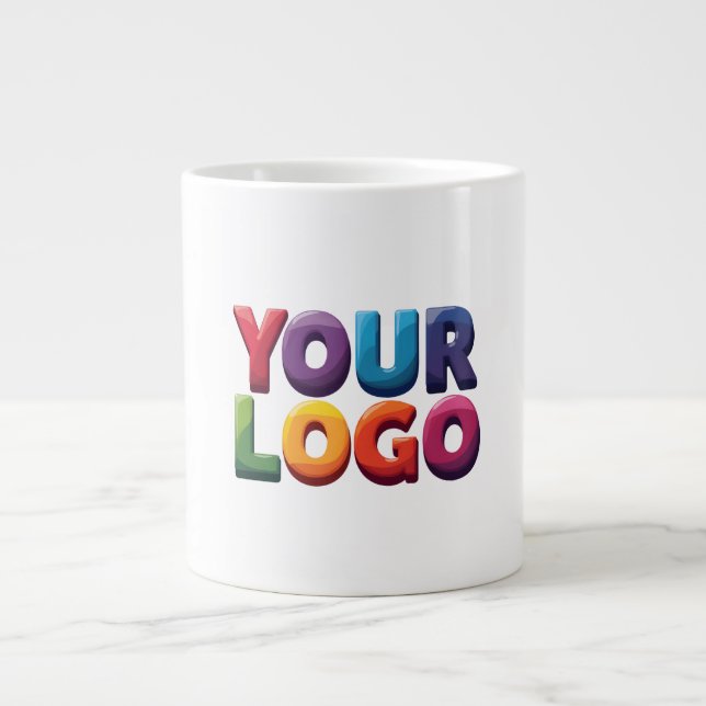 Caneca De Café Grande Custom Logo – Upload Your Logo | Business & Brand  (Frente)
