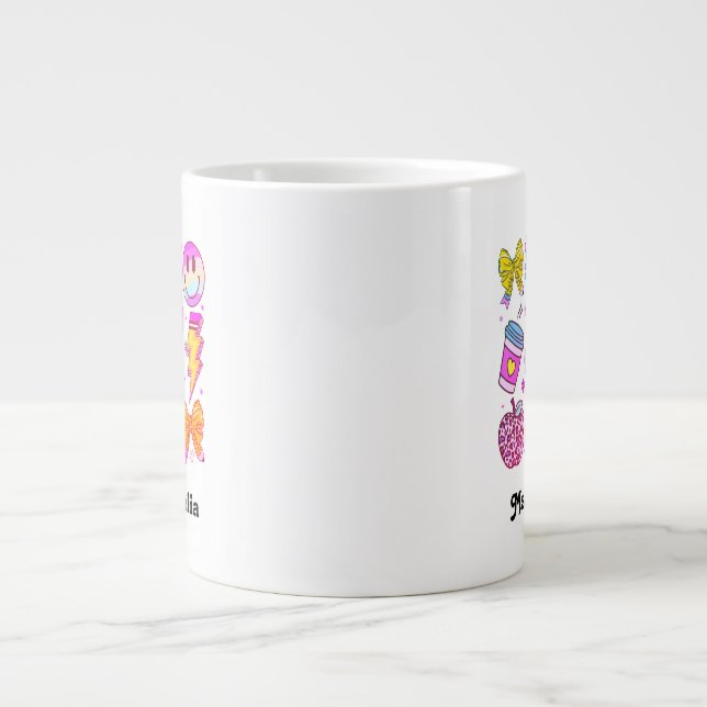 Caneca De Café Grande Custom Name Mug, Custom Teacher Mug,Back to school (Frente)