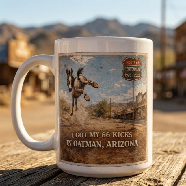 Caneca De Café Grande Custom Oatman Donkey Route 66 Centennial Gift (Criador carregado)