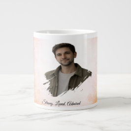 Caneca De Café Grande Custom Photo Watercolor Valentine’s Gift for Him