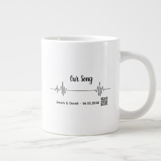 Caneca De Café Grande Custom Soundwave Song Code Mug-Personalized Voice 