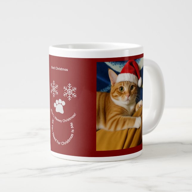 Caneca De Café Grande Customize ,Best Christmas ,Cat Photo Specialty Mug (Frente Esquerda)