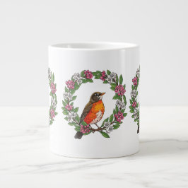 Caneca De Café Grande Cute Connecticut Bird With Kalmia latifolia