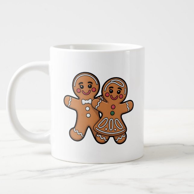 Caneca De Café Grande Cute Gingerbread Friends (Esquerda)